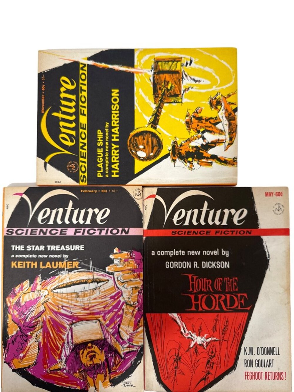 VENTURE Science Fiction 1969 Star Treasure Pulp Plague Ship Hour of the Horde SC